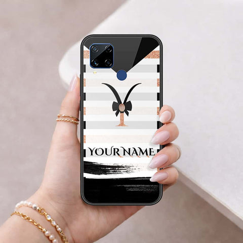 Realme C15 Cover - Personalized Alphabet Series - HQ Ultra Shine Premium Infinity Glass Soft Silicon Borders Case