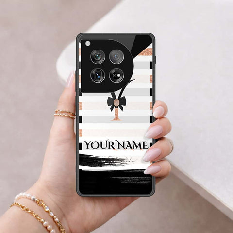 OnePlus 12 Cover - Personalized Alphabet Series - HQ Ultra Shine Premium Infinity Glass Soft Silicon Borders Case