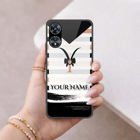 Oppo A78 4G Cover - Personalized Alphabet Series - HQ Ultra Shine Premium Infinity Glass Soft Silicon Borders Case