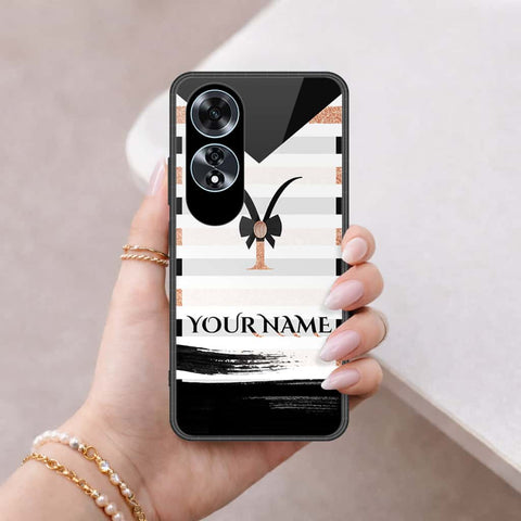 Oppo A60 Cover - Personalized Alphabet Series - HQ Ultra Shine Premium Infinity Glass Soft Silicon Borders Case