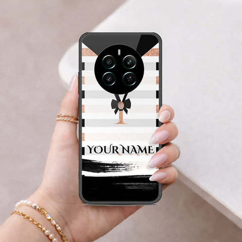 Realme 12 Plus Cover - Personalized Alphabet Series - HQ Ultra Shine Premium Infinity Glass Soft Silicon Borders Case