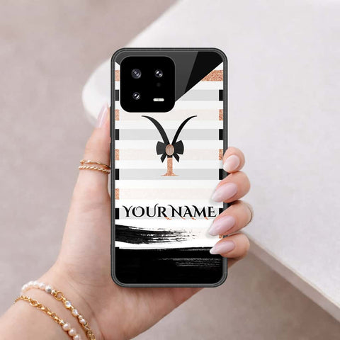 Xiaomi 13 Cover - Personalized Alphabet Series - HQ Ultra Shine Premium Infinity Glass Soft Silicon Borders Case