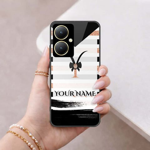 Vivo Y35m Plus Cover - Personalized Alphabet Series - HQ Ultra Shine Premium Infinity Glass Soft Silicon Borders Case