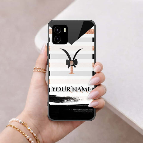 Vivo Y10 Cover - Personalized Alphabet Series - HQ Ultra Shine Premium Infinity Glass Soft Silicon Borders Case