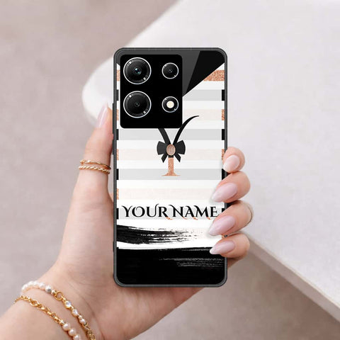 Infinix Note 30 Cover - Personalized Alphabet Series - HQ Ultra Shine Premium Infinity Glass Soft Silicon Borders Case