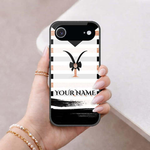 iPhone 18 Air - Personalized Alphabet Series - HQ Ultra Shine Premium Infinity Glass Soft Silicon Borders Case
