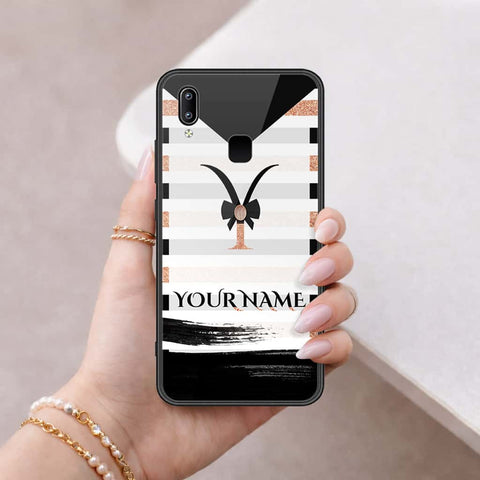 Vivo Y95 Cover - Personalized Alphabet Series - HQ Ultra Shine Premium Infinity Glass Soft Silicon Borders Case