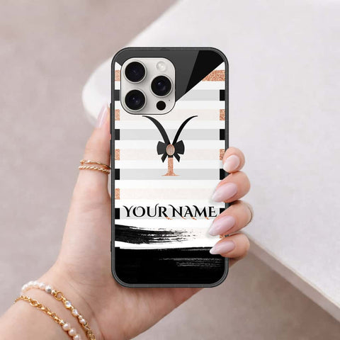 iPhone 16 Pro - Personalized Alphabet Series - HQ Ultra Shine Premium Infinity Glass Soft Silicon Borders Case