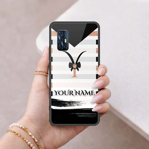 Vivo V17 Cover - Personalized Alphabet Series - HQ Ultra Shine Premium Infinity Glass Soft Silicon Borders Case