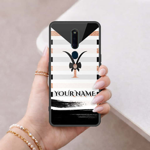 Oppo R19 Cover - Personalized Alphabet Series - HQ Ultra Shine Premium Infinity Glass Soft Silicon Borders Case