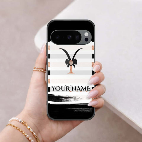 Google Pixel 9 Cover - Personalized Alphabet Series - HQ Ultra Shine Premium Infinity Glass Soft Silicon Borders Case
