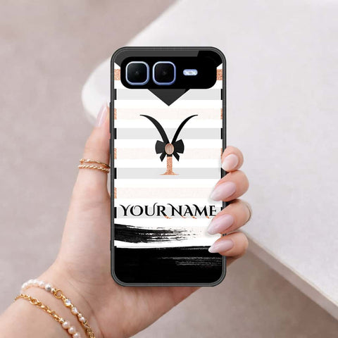 Infinix Smart 10 Plus Cover - Personalized Alphabet Series - HQ Ultra Shine Premium Infinity Glass Soft Silicon Borders Case