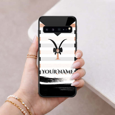 Samsung Galaxy S10 5G Cover - Personalized Alphabet Series - HQ Ultra Shine Premium Infinity Glass Soft Silicon Borders Case