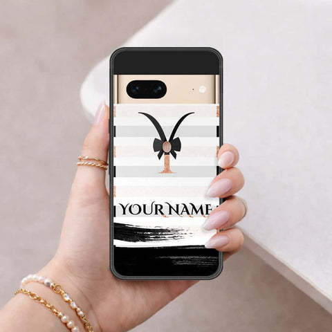 Google Pixel 7 Cover - Personalized Alphabet Series - HQ Ultra Shine Premium Infinity Glass Soft Silicon Borders Case