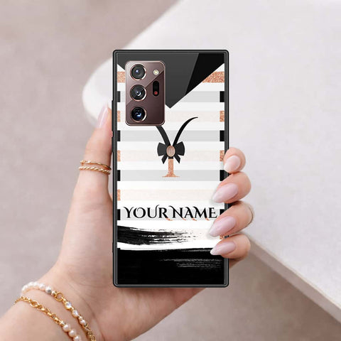 Samsung Galaxy Note 20 Ultra Cover - Personalized Alphabet Series - HQ Ultra Shine Premium Infinity Glass Soft Silicon Borders Case