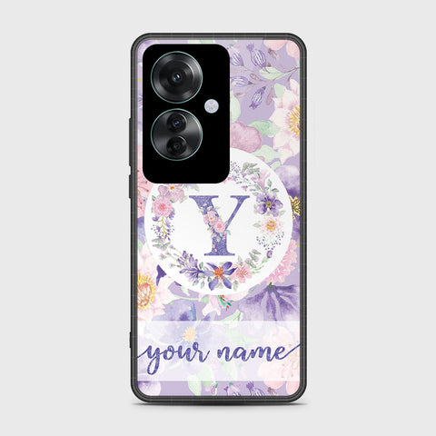 Oppo Reno 11F 5G Cover- Personalized Alphabet Series - HQ Ultra Shine Premium Infinity Glass Soft Silicon Borders Case