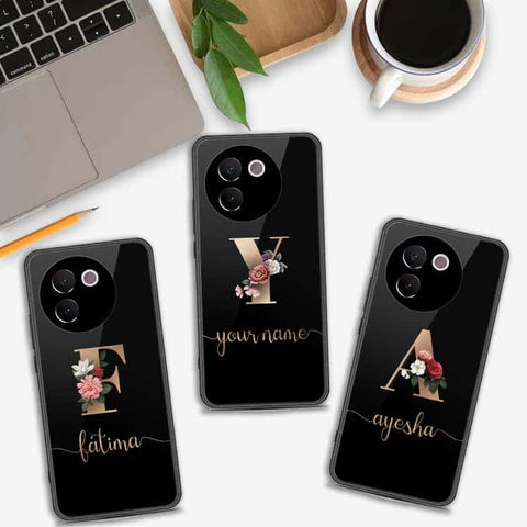 Vivo V30e Cover- Personalized Alphabet Series - HQ Ultra Shine Premium Infinity Glass Soft Silicon Borders Case
