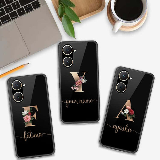Vivo Y03t Cover- Personalized Alphabet Series - HQ Ultra Shine Premium Infinity Glass Soft Silicon Borders Case