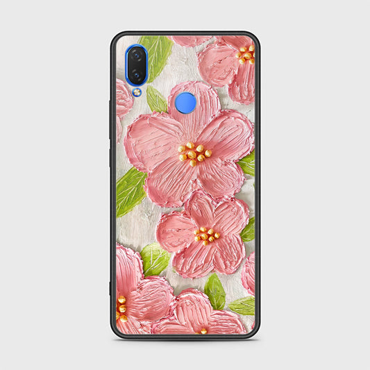Huawei Y7 Prime 2019 Cover - Floral Series - Design 9 - Pink & Green - HQ Ultra Shine Premium Infinity Glass Soft Silicon Borders Case