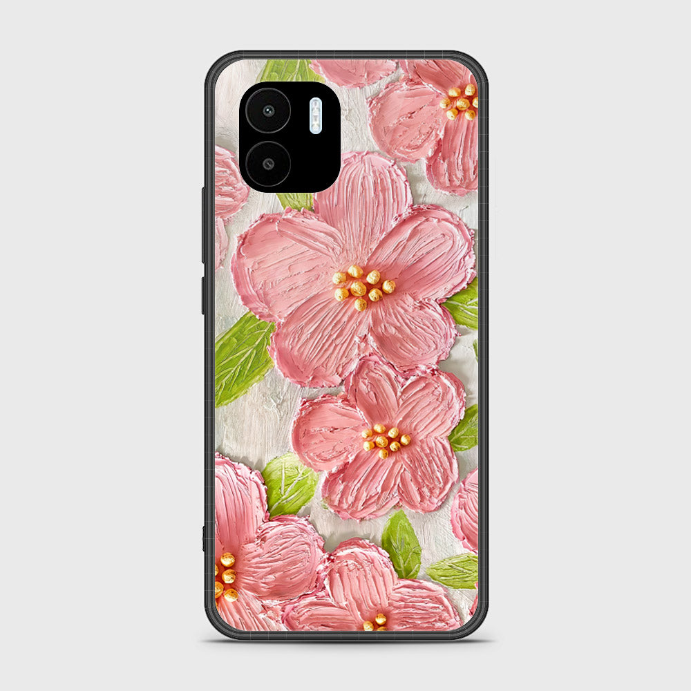 Xiaomi Redmi A2 Plus Cover - Floral Series - Design 9 - Pink & Green - HQ Ultra Shine Premium Infinity Glass Soft Silicon Borders Case