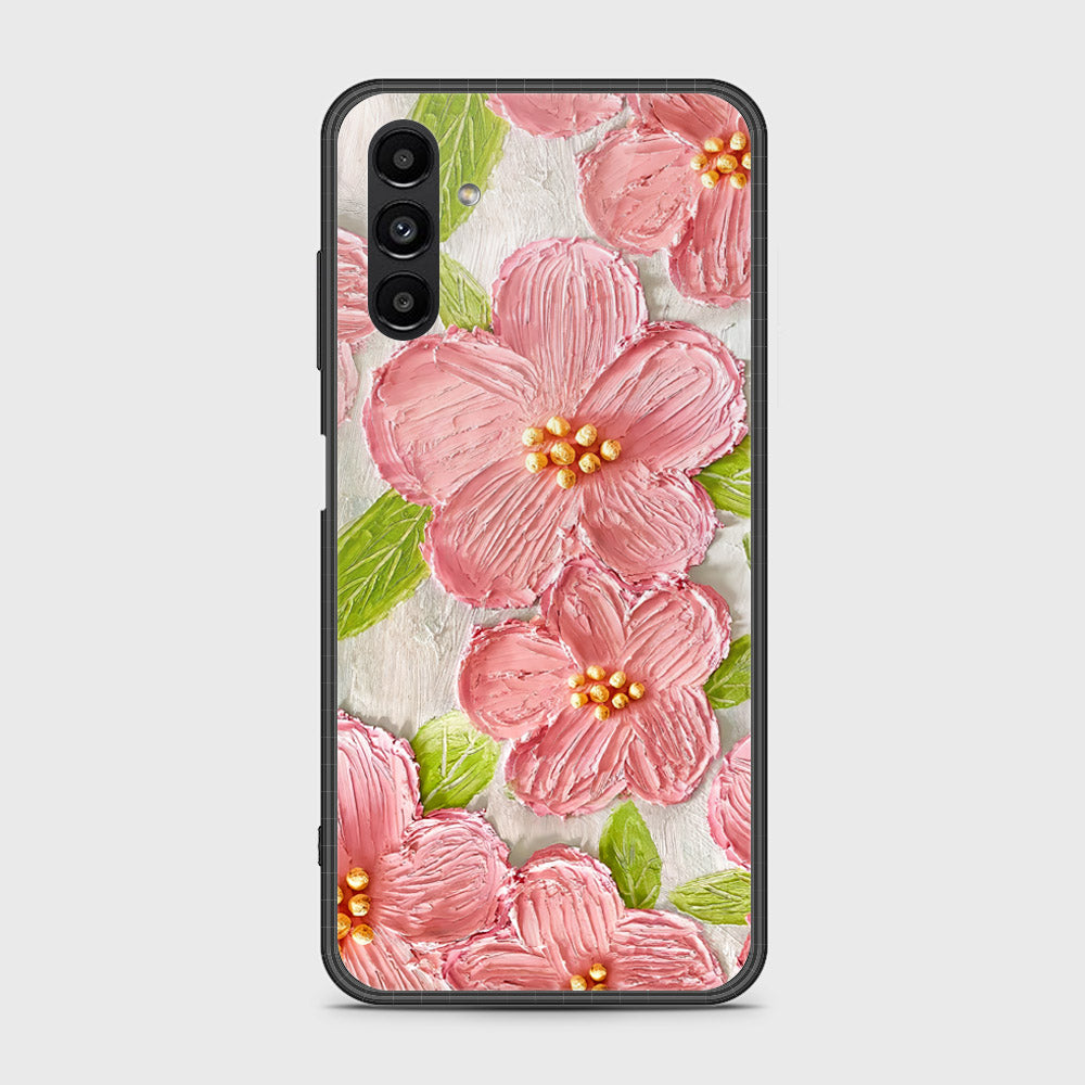 Samsung Galaxy A13 5G Cover - Floral Series - Design 9 - Pink & Green - HQ Ultra Shine Premium Infinity Glass Soft Silicon Borders Case