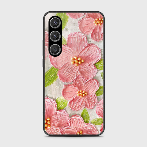 Samsung Galaxy S25 FE Cover - Floral Series - Design 9 - Pink & Green - HQ Ultra Shine Premium Infinity Glass Soft Silicon Borders Case