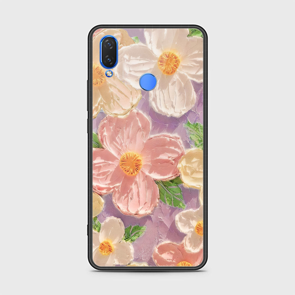 Y7 2019 Cover - Floral Series - Design 11 - White & Green - HQ Ultra Shine Premium Infinity Glass Soft Silicon Borders Case