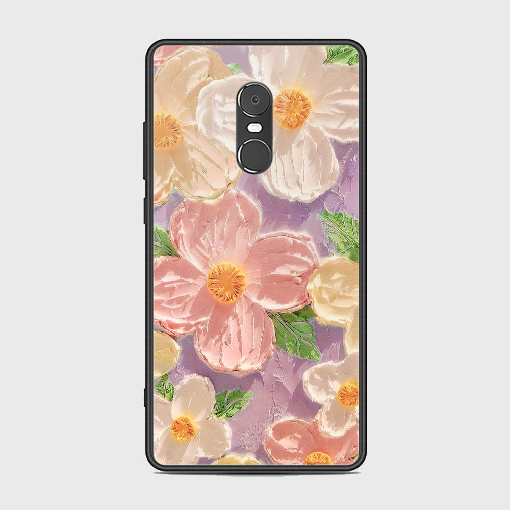 Xiaomi Redmi Note 4 / 4X Cover - Floral Series - Design 11 - White & Green - HQ Ultra Shine Premium Infinity Glass Soft Silicon Borders Case