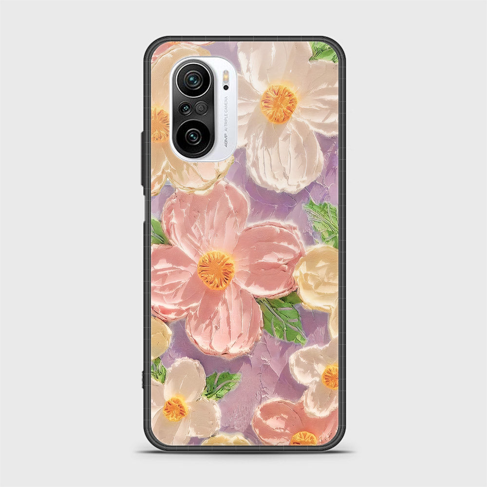 Xiaomi Mi 11i Cover - Floral Series - Design 11 - White & Green - HQ Ultra Shine Premium Infinity Glass Soft Silicon Borders Case