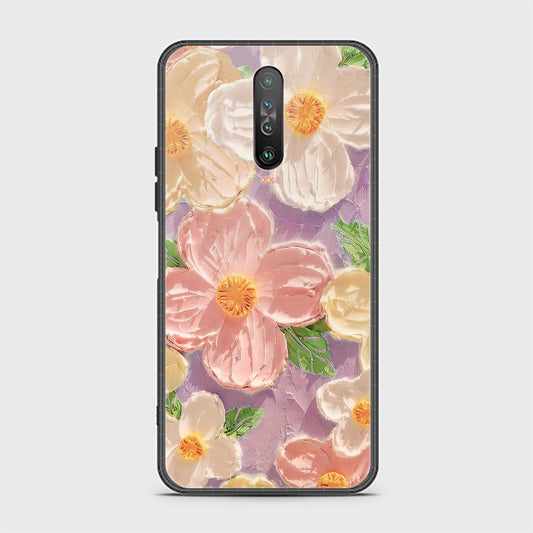 Xiaomi Poco X2 Cover - Floral Series - Design 11 - White & Green - HQ Ultra Shine Premium Infinity Glass Soft Silicon Borders Case
