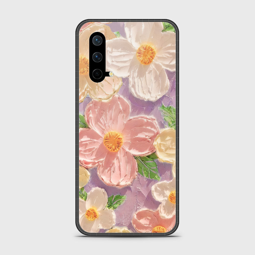 OnePlus Nord CE 5G Cover - Floral Series - Design 11 - White & Green - HQ Ultra Shine Premium Infinity Glass Soft Silicon Borders Case