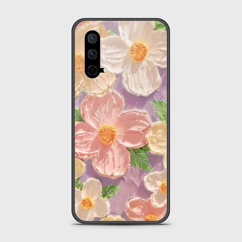 OnePlus Nord CE 5G Cover - Floral Series - Design 11 - White & Green - HQ Ultra Shine Premium Infinity Glass Soft Silicon Borders Case