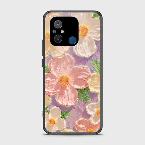 Xiaomi Redmi 12C Cover - Floral Series - Design 11 - White & Green - HQ Ultra Shine Premium Infinity Glass Soft Silicon Borders Case