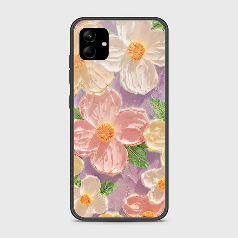 Samsung Galaxy A04e Cover - Floral Series - Design 11 - White & Green - HQ Ultra Shine Premium Infinity Glass Soft Silicon Borders Case