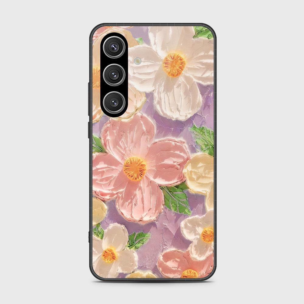 Samsung Galaxy S25 FE Cover - Floral Series - Design 11 - White & Green - HQ Ultra Shine Premium Infinity Glass Soft Silicon Borders Case