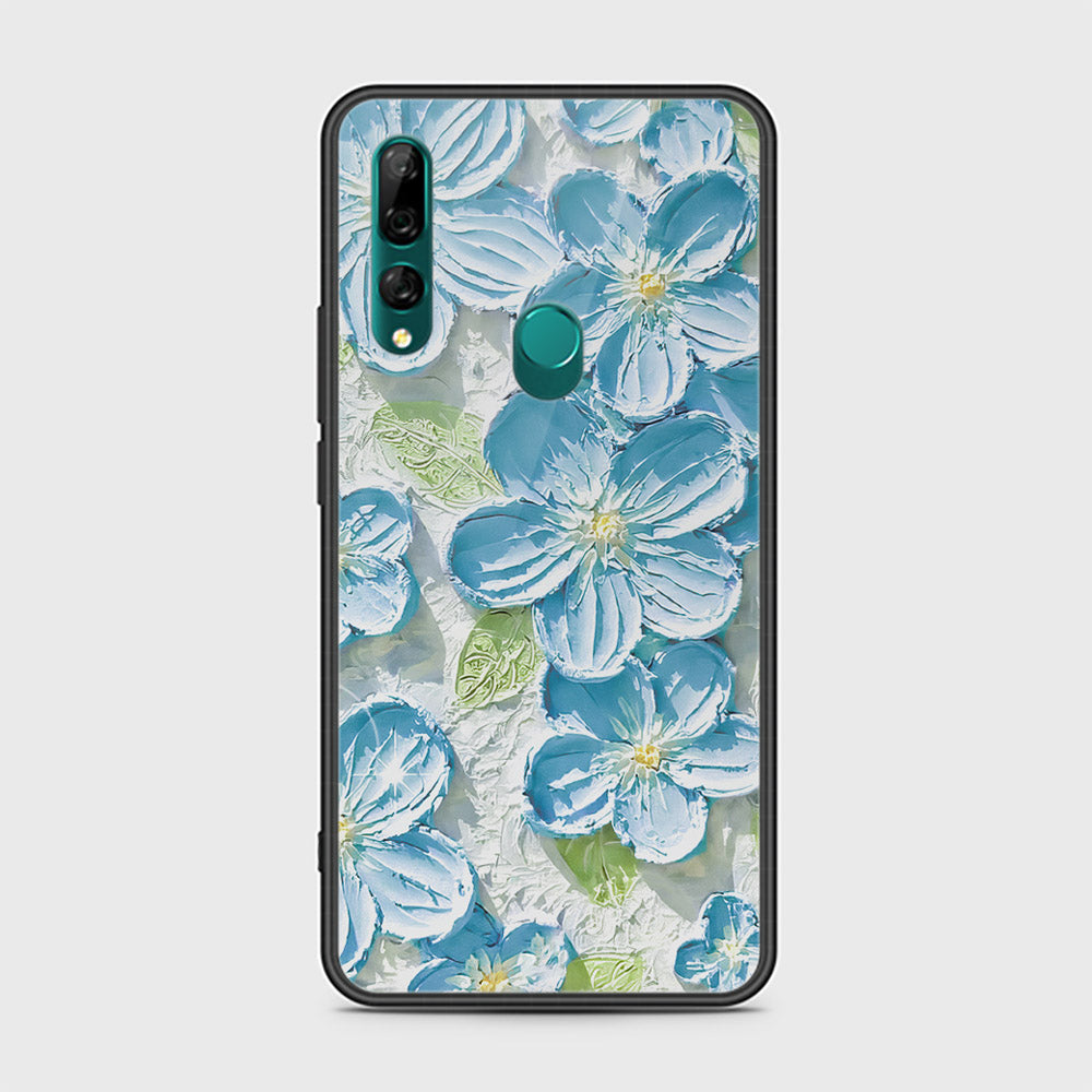 Huawei Y9 Prime 2019 Cover - Floral Series - Design 12 - Grey & Green - HQ Ultra Shine Premium Infinity Glass Soft Silicon Borders Case