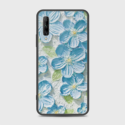 Huawei Y9s Cover - Floral Series - Design 12 - Grey & Green - HQ Ultra Shine Premium Infinity Glass Soft Silicon Borders Case