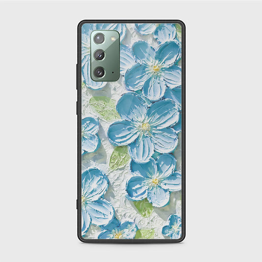 Samsung Galaxy Note 20 Cover - Floral Series - Design 12 - Grey & Green - HQ Ultra Shine Premium Infinity Glass Soft Silicon Borders Case