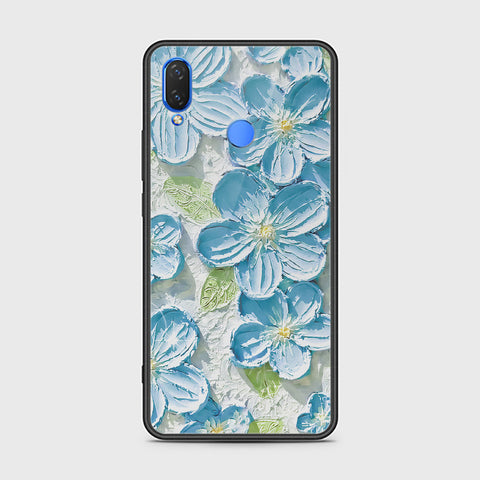 Huawei Nova 3i Cover - Floral Series - Design 12 - Grey & Green - HQ Ultra Shine Premium Infinity Glass Soft Silicon Borders Case