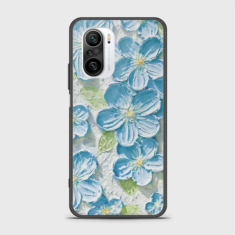 Xiaomi Redmi K40 Pro Cover - Floral Series - Design 12 - Grey & Green - HQ Ultra Shine Premium Infinity Glass Soft Silicon Borders Case