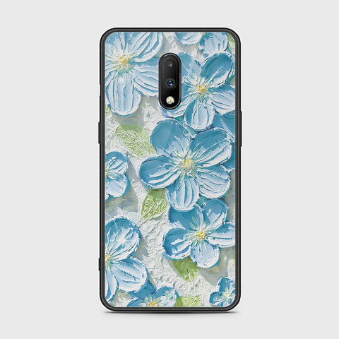 OnePlus 7 Cover - Floral Series - Design 12 - Grey & Green - HQ Ultra Shine Premium Infinity Glass Soft Silicon Borders Case