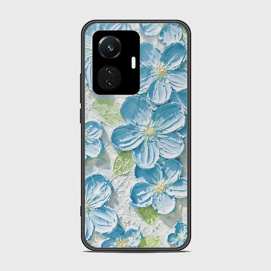 Vivo Y55 4G Cover - Floral Series - Design 12 - Grey & Green - HQ Ultra Shine Premium Infinity Glass Soft Silicon Borders Case