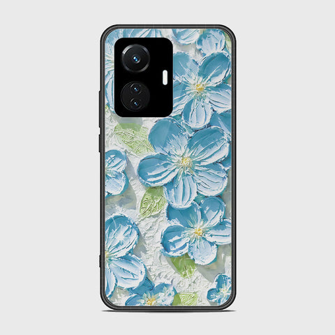 Vivo Y55 4G Cover - Floral Series - Design 12 - Grey & Green - HQ Ultra Shine Premium Infinity Glass Soft Silicon Borders Case