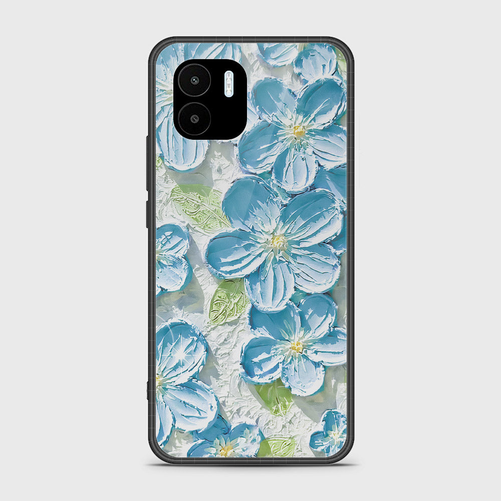 Xiaomi Redmi A2 Plus Cover - Floral Series - Design 12 - Grey & Green - HQ Ultra Shine Premium Infinity Glass Soft Silicon Borders Case