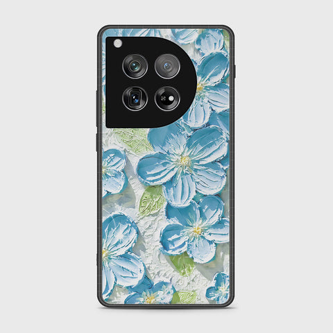 OnePlus 12 Cover - Floral Series - Design 12 - Grey & Green - HQ Ultra Shine Premium Infinity Glass Soft Silicon Borders Case