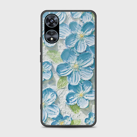 Oppo A78 4G Cover - Floral Series - Design 12 - Grey & Green - HQ Ultra Shine Premium Infinity Glass Soft Silicon Borders Case