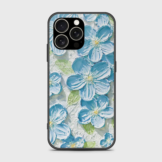 iPhone 15 Pro Cover - Floral Series - Design 12 - Grey & Green - HQ Ultra Shine Premium Infinity Glass Soft Silicon Borders Case