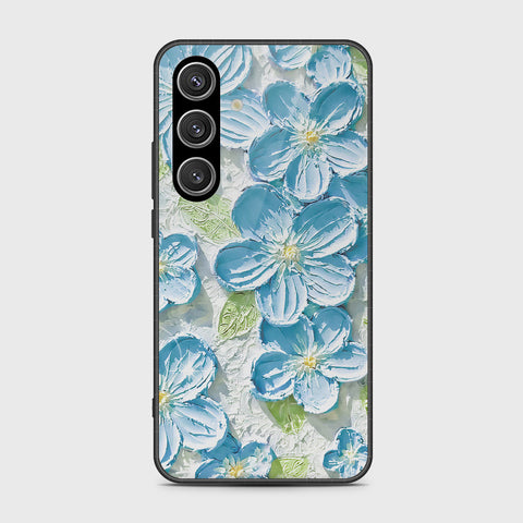 Samsung Galaxy S25 FE Cover - Floral Series - Design 12 - Grey & Green - HQ Ultra Shine Premium Infinity Glass Soft Silicon Borders Case