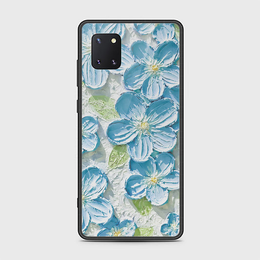 Samsung Galaxy Note 10 Lite Cover - Floral Series - Design 12 - Grey & Green - HQ Ultra Shine Premium Infinity Glass Soft Silicon Borders Case