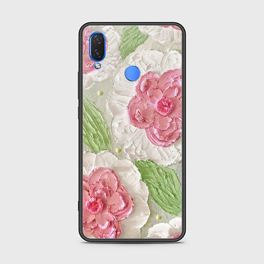 Huawei Nova 3i Cover - Floral Series - Design 13 - Offwhite & Green - HQ Ultra Shine Premium Infinity Glass Soft Silicon Borders Case